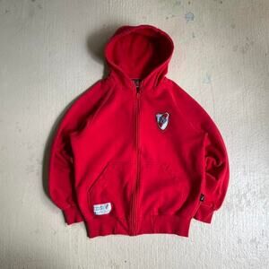 River Plate Monumental Men's L Zip Up Hoodie Futbol Soccer Sports Red